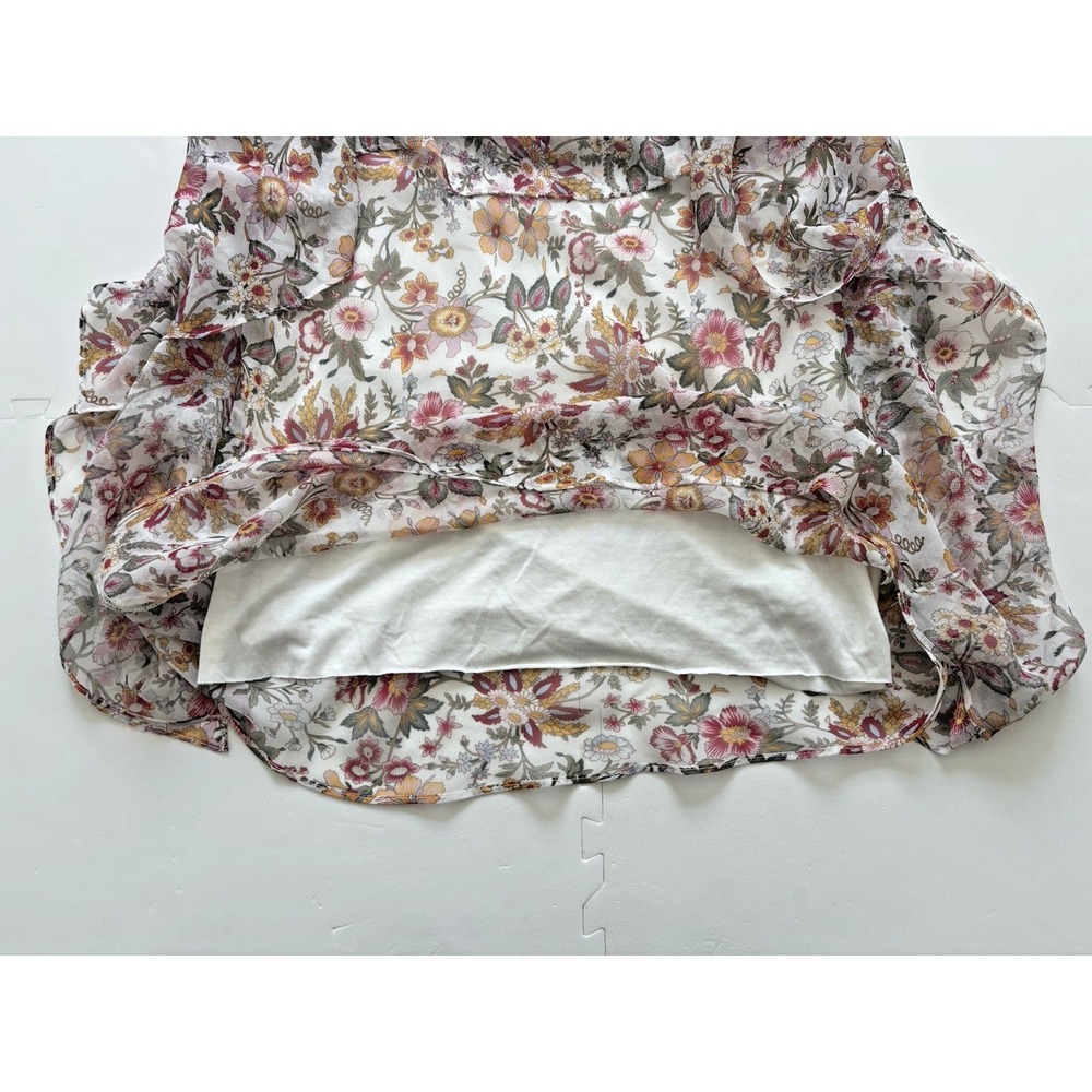 BAILEY 44 Boho Silk Braided Strap Tank Ruffle Blouse USA Western Floral - Size M - Picture 10 of 12